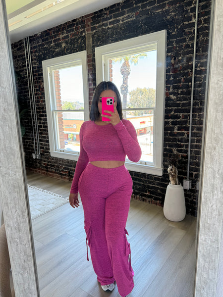 Brit two piece set (hot pink) 6463