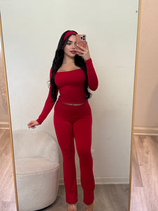 Melina two piece set with headband (red) 201109