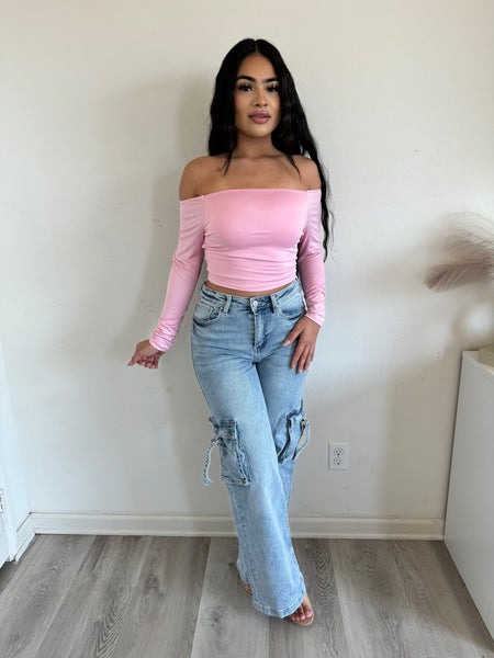 Julie off the shoulder top (pink) 109