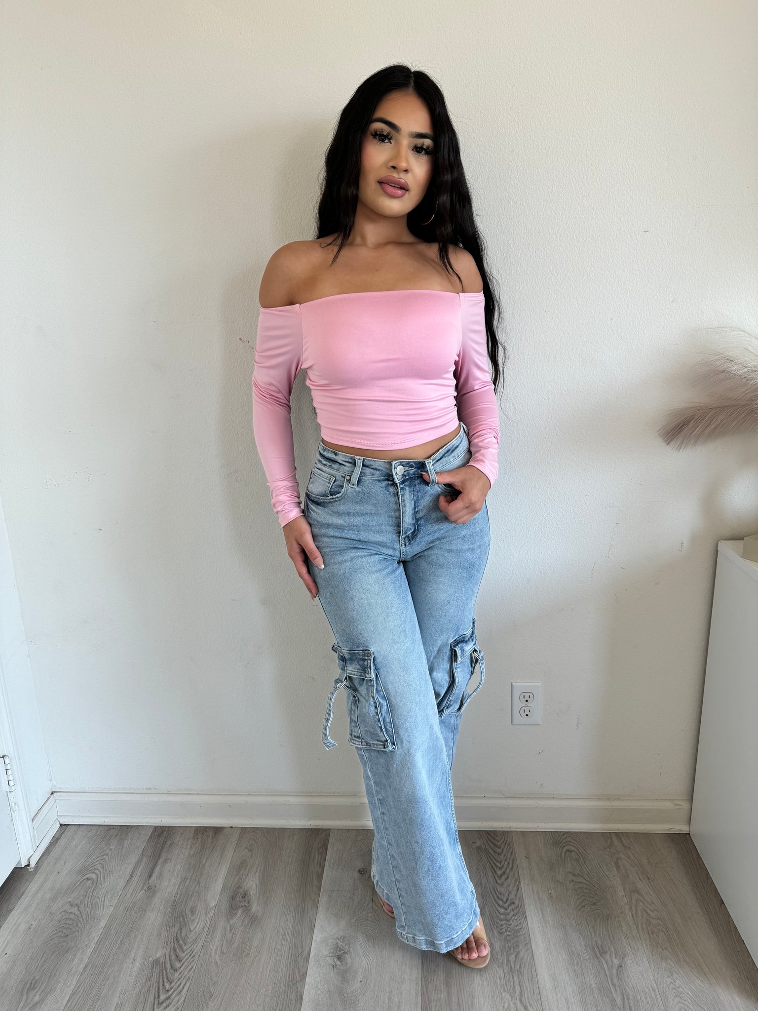 Julie off the shoulder top (pink) 109